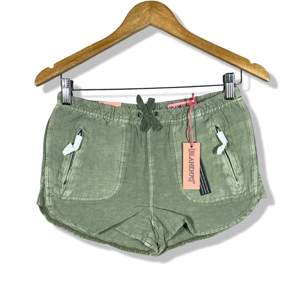 BLANKNYC Linen Blend Shorts Kids Size 14 Green Casual Utility Summer Boho